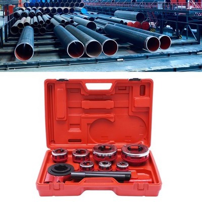 7 Size Pipe Kit Pipe Thread Threader Cutter Tap Bar Head Pipe Die Threading Sets