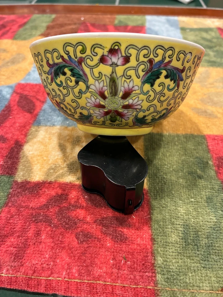 CHINESE FAMILLE JUANE RARE YELLOW TEA BOWL CUP REPUBLIC PERIOD 1949-1966 - Image 2 of 4