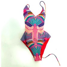 Mara Hoffman	neon phoenix print bathing suit