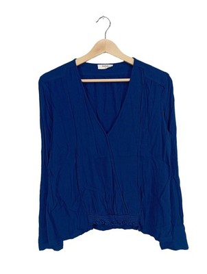 BA&SH Langarm-Bluse Damen Bluse Gr. DE 40 blau Casual-Look