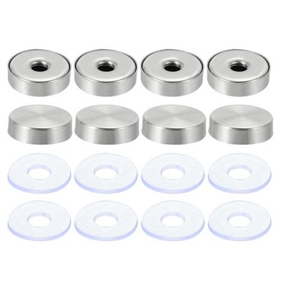 8 Pcs Standoff Screw Caps, 0.75'' Dia Stainless Steel Nail, Brushed Silver