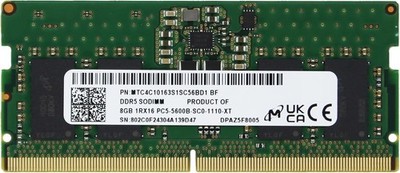 加*藤様 micron 8GB DDR5-5600B メモリ SO-DIMM Mic(Micron) Original 8GB (1x8GB) DDR5 5600MHz PC5-44800 SODIMM