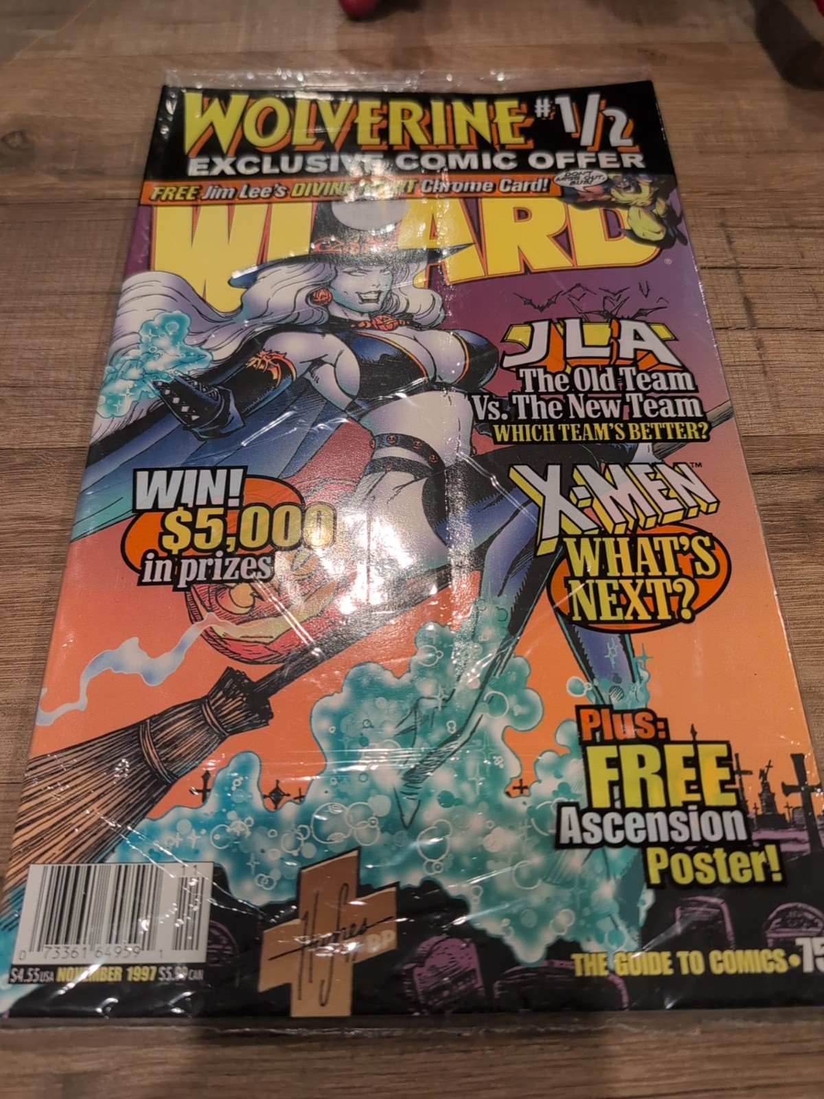 SEALED Wizard Comic Magazine 75 1997 Lady Death Hughes Cover promo cards X-men