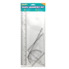 Math Ruler Kit Geometry Set - High School Supplies with 12 Inch Ruler, 180 