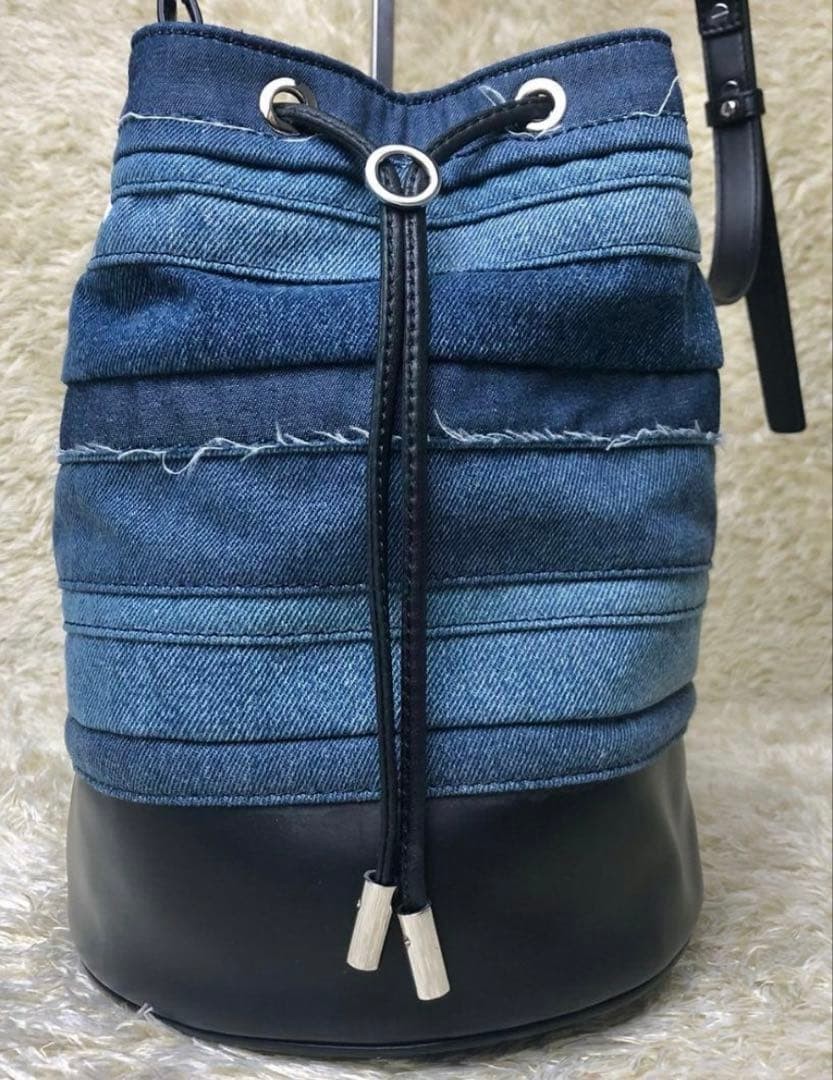 Diesel Patchwork Drawstring Bucket Shoulder Bag I… - image 21