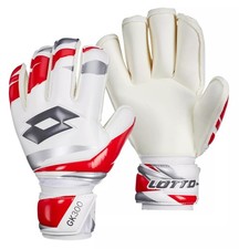 Lotto GK300 Goalkeeper Gloves Soccer Goalie Gloves White Red Black NEW