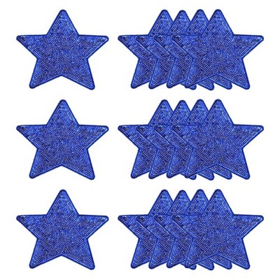 20 Pcs Sequin Star Iron on Patches 5 x 4.7 Inch Embroidery Sequin Patches for...