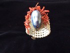 Signed Lawrence Vrba Faux Pearl,Coral And Silver Bracelet And Earrings — photo 9