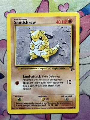 Pokemon TCG - Sandshrew - 91/130 - Base Set 2 - DMG Common (2000)