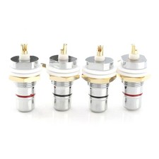 4Pcs Rhodium Plated RCA Socket Female Panel Mount Plug Audio Terminal Chassis