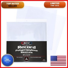 BCW 12-Inch Vinyl Record Sleeves, 2 Mil Polypropylene, Clear, 100 Count