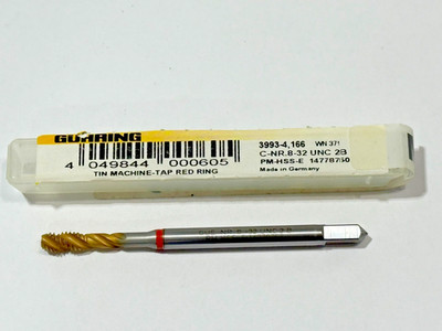GUHRING 8-32 Spiral Flute, HSS-E PM, TiN Machine Tap