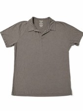 True Classic Polo Shirt Mens Large Gray Short Sleeve Collared Cotton Blend