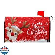 Anyako Winter Snowflake Red Mailbox Covers Magnetic Standard Size