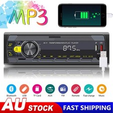Single 1 Din Car Stereo Radio Bluetooth MP3 Player In-dash Head Unit FM/USB/AUX