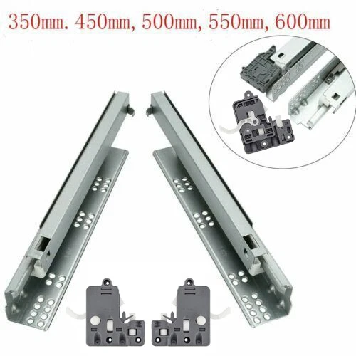 Heavy Duty Soft Close Concealed Undermount Drawer Runners Slides Full Extension - Image 3 of 4