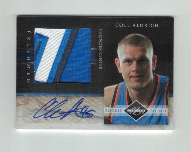 COLE ALDRICH 2010-11 Panini Limited JUMBO PATCH AUTO RC #3/10 ROOKIE Freshmen