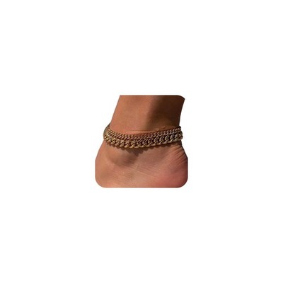 Chunky Ankle Bracelets for ,Dainty Layered Waterproof Anklet for Adjustable C...