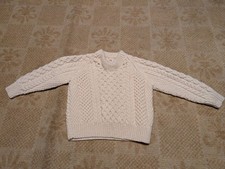 Handknit Wool Toddler Sweater Pre-Owned Cream