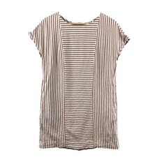 Madewell - Red Stripe-Play Button-Back Tee Dress linen blend XS