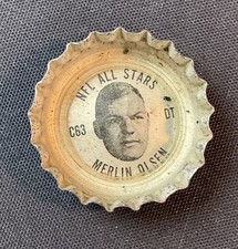 Tapa de botella Coca-Cola 1964-66 NFL All-Stars DT Merlin Olsen LA Rams EX-COMO NUEVO