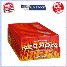 Red Hots, Cinnamon Flavored Hard Candy, 5.5 Oz Theater Candy Boxes Pack of 12