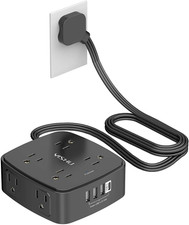 6 Ft Surge Protector Power Strip - 8 Widely Outlets with 4 USB Ports, 3 Side Ou