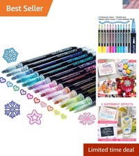 Glitter Markers Self Outline Pens Metallic: 12 Shimmer Tween Teen Girl Gifts ...