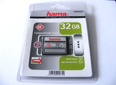 32GB Compact Flash Card  30MB/s ( 32 GB CF Karte ) HAMA Neu