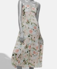 Alice + Olivia Womens Green Floral Tie-Shoulder Cutout Back Lorelle Dress Size 0
