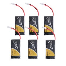 6pcs 3.7V 380mAh 1S LiPo Battery with Molex Plug