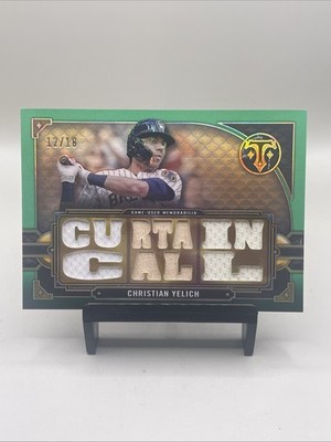 2022 Topps Triple Threads Christian Yelich Curtain Call Bat/Jersey 12/18