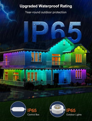 ANGEL HALO Permanent Outdoor Lights Pro, 155FT with 108 LED Lights, Waterproof - Picture 7 of 24