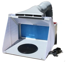 Portable Hobby Art Airbrush Paint Spray Booth Kit W/ Exhaust Filter & LED Light