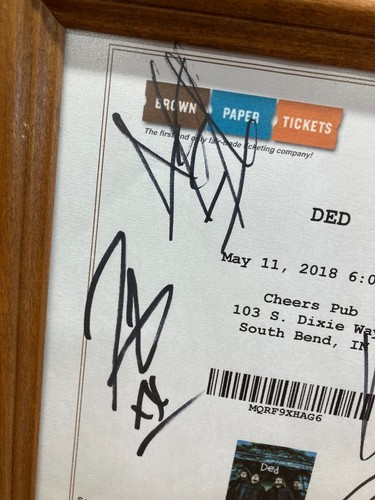 DED - Alt Rock Band Concert Autographed Framed 2018 Ticket Sheet 8" x 10" - Picture 2 of 5