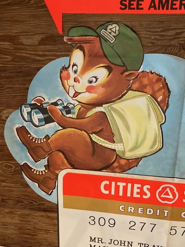 Org 1960s LARGE Cities Service Bay Window Posters Signs Eager Beaver Credit Card - Picture 5 of 24