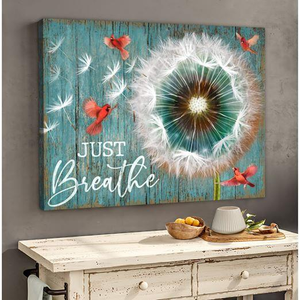 Dandelion And Cardinal Just Breathe Hom Wall Art Decor Poster No Frame Ebay