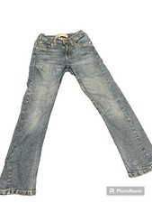 Pre Owned Levis 502 Reg Taper Boys Sz10 Blue Jeans Adjustable Waist Small Hole