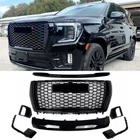 For 2021-2024 GMC Yukon/XL Gloss BlacK Denali Front Grille Hood Trim Molding Set