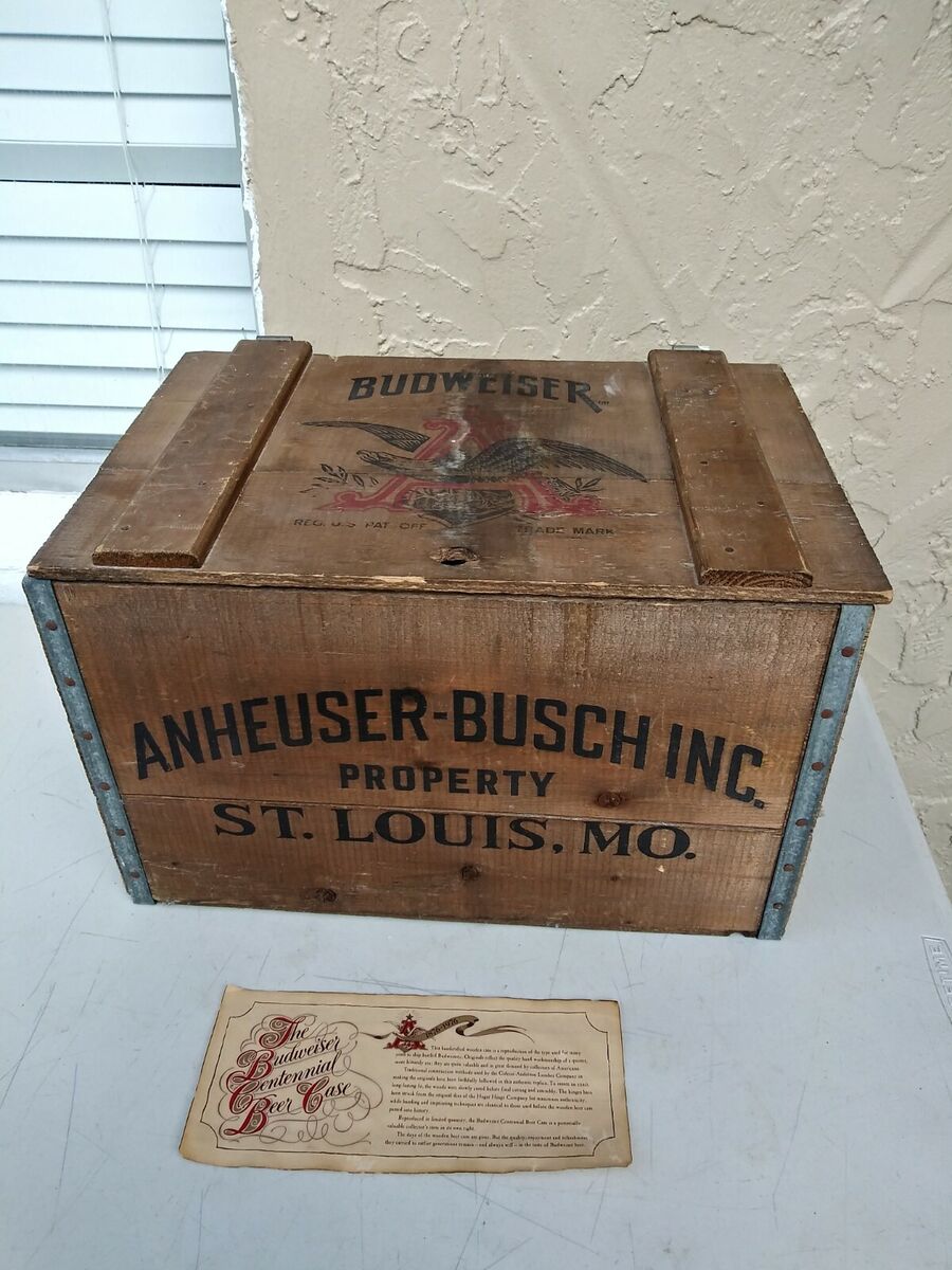 ANHEUSER BUSCH Budweiser Beer Bicentennial 1876-1976 Wood ANHEUSER BUSCH Budweiser Beer Bicentennial 1876-1976 Wood
