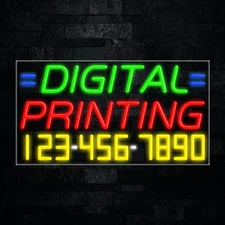 Digital Printing LED Neon Sign 33"L x 18"H #35063