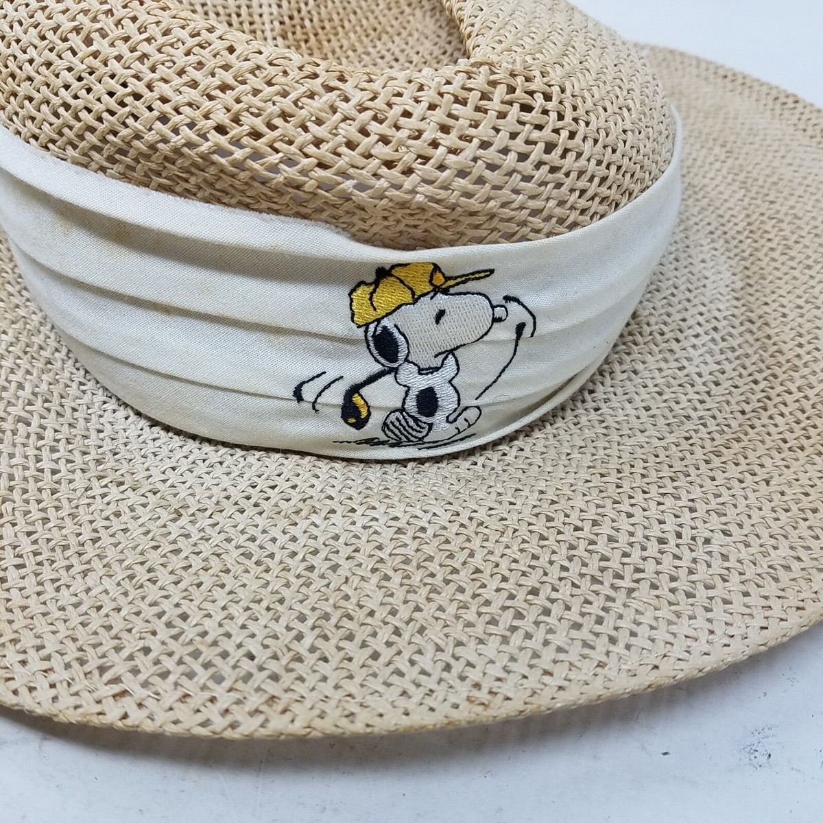 Town Talk Peanuts Snoopy Embroidered Banded Golf Straw Hat Mens OS