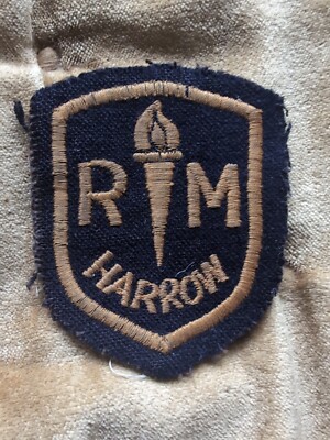 Vintage Roxeth Manor Schule Egge Patch Stoffabzeichen Original