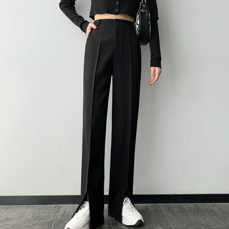 Women Long Suit Pants Straight Leg Trousers Slacks Front Women Long Suit Pants Straight Leg Trousers Slacks Front