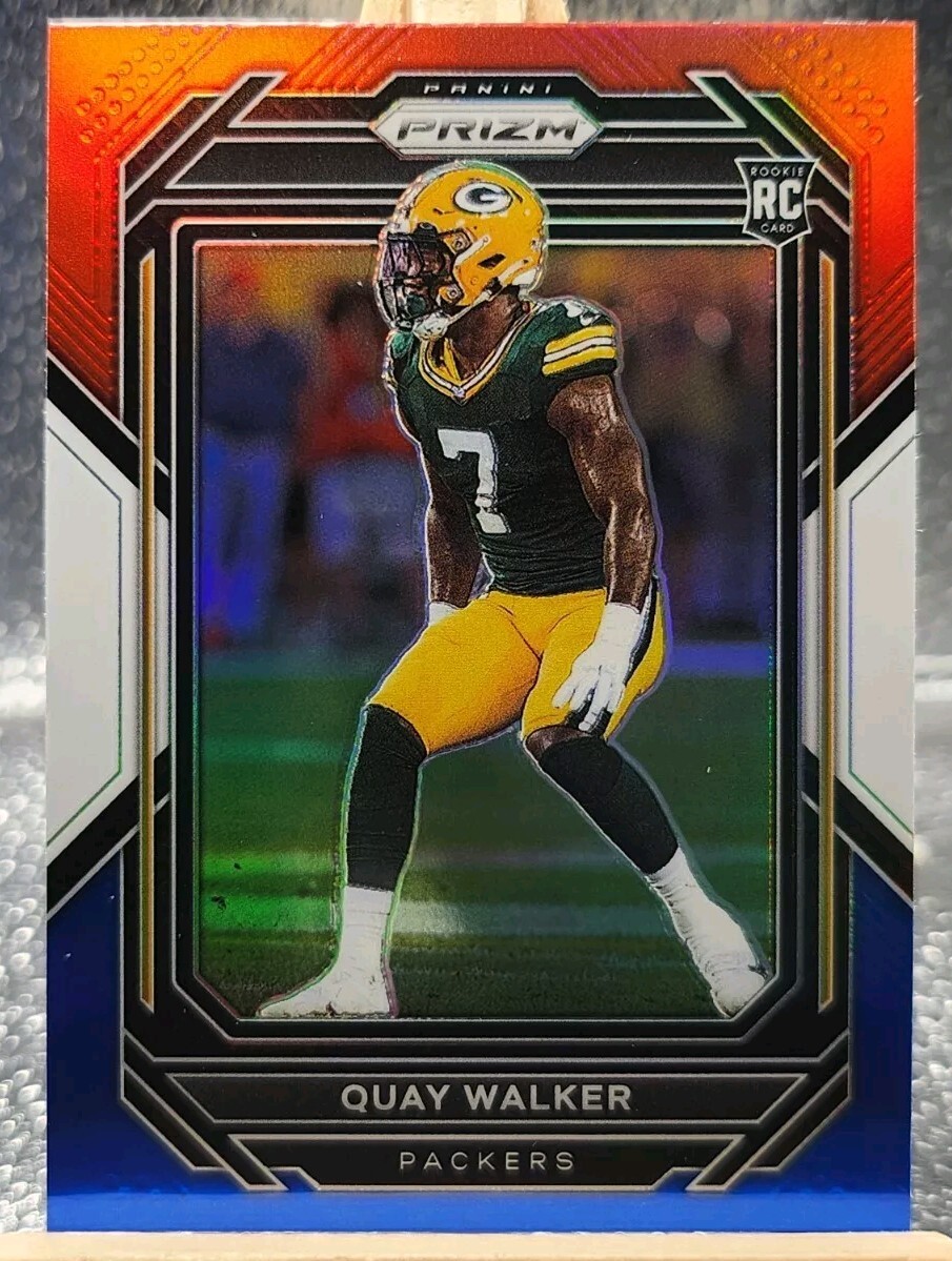 QUAY WALKER RC 2022 Panini Prizm 🏈 #373 RED WHITE BLUE PRIZM ROOKIE Packers