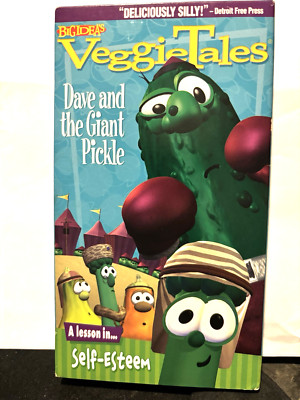 VeggieTales Dave and The Giant Pickle A Lesson in Self Esteem VHS 1998 Vintage