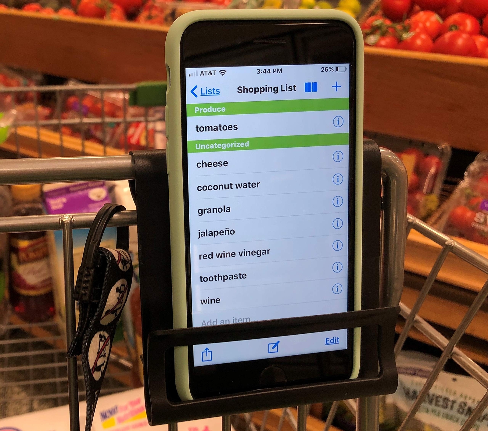 Smartphone Holder for Shopping Cart - Safely Secures Cell Phone While you Sho...-image