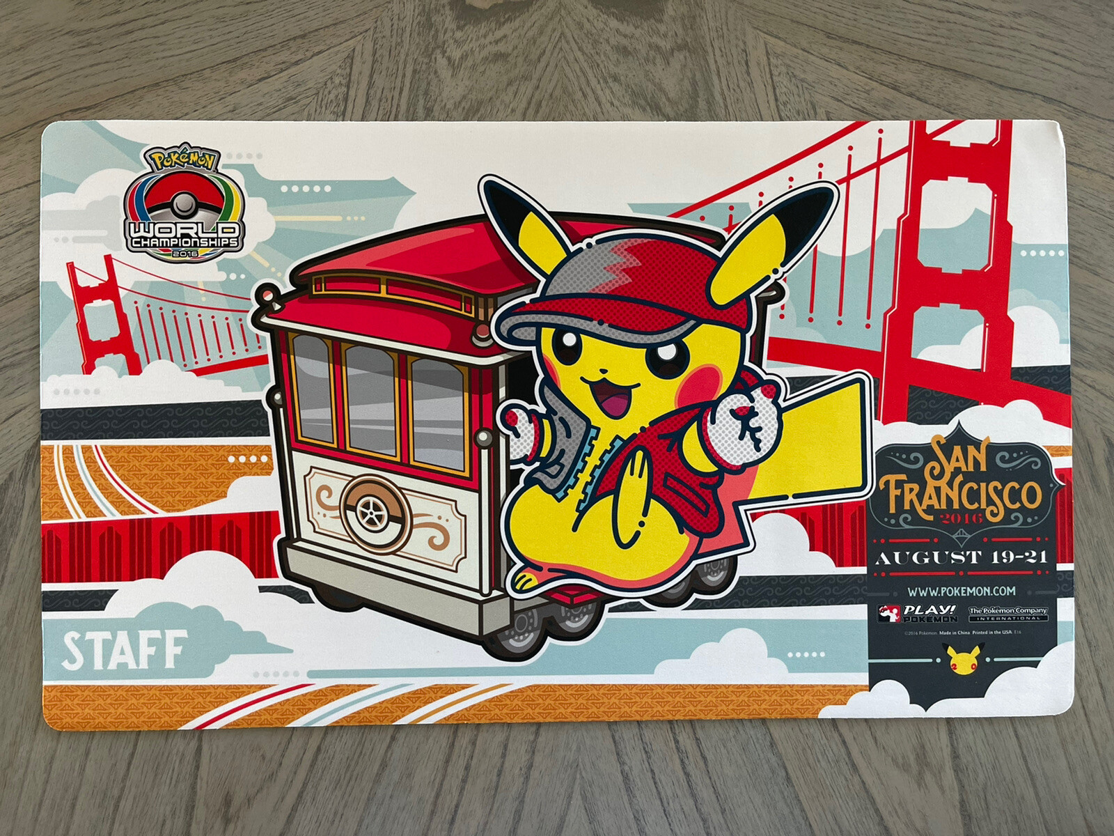 Pokemon 2016 World Championships Staff Playmat 24" x 14" San Francisco