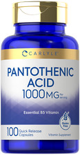 Pantothenic Acid  1000mg  100 Capsules  B5 Vitamin  Non-GMO  by Carlyle