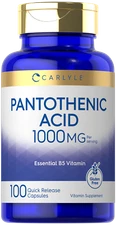 Pantothenic Acid | 1000mg | 100 Capsules | B5 Vitamin | Non-GMO | by Carlyle